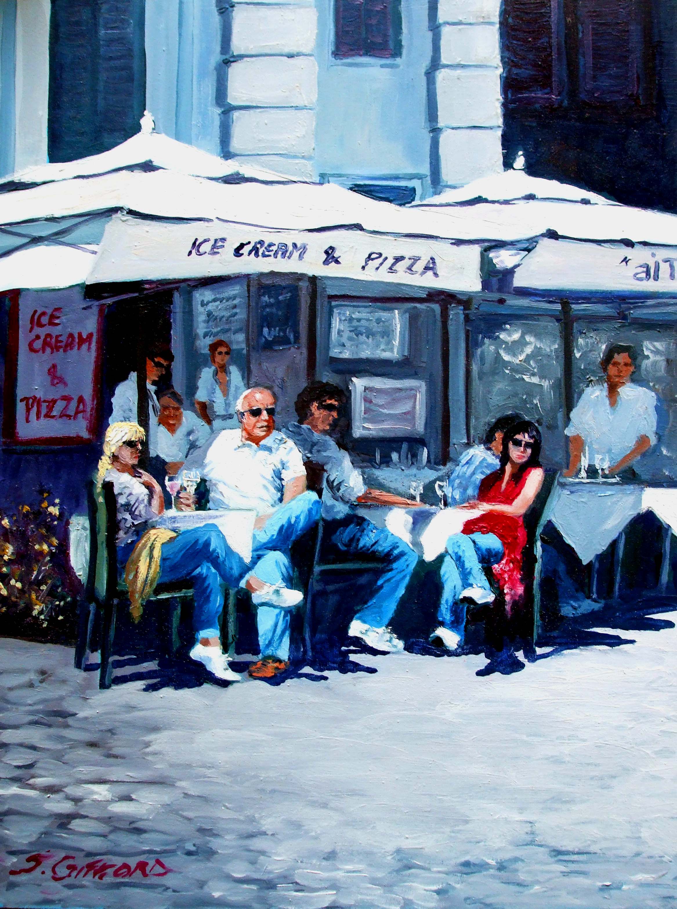 Cafe In Piazza Navona Rome Acrylic - Saa