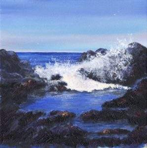 mental health art therapy seaside breaking waves