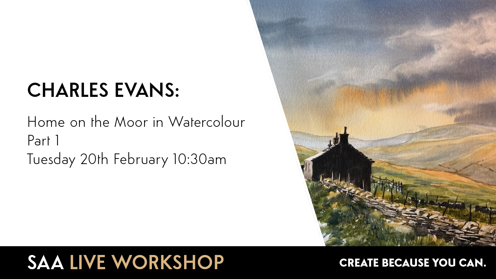 SAA Live – Charles Evans watercolour painting workshop – Home on the Moor