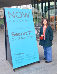 The sign in front of the Secret 7 Exhibition