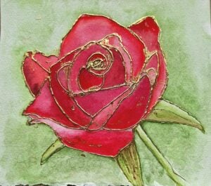 Gilded red rose 