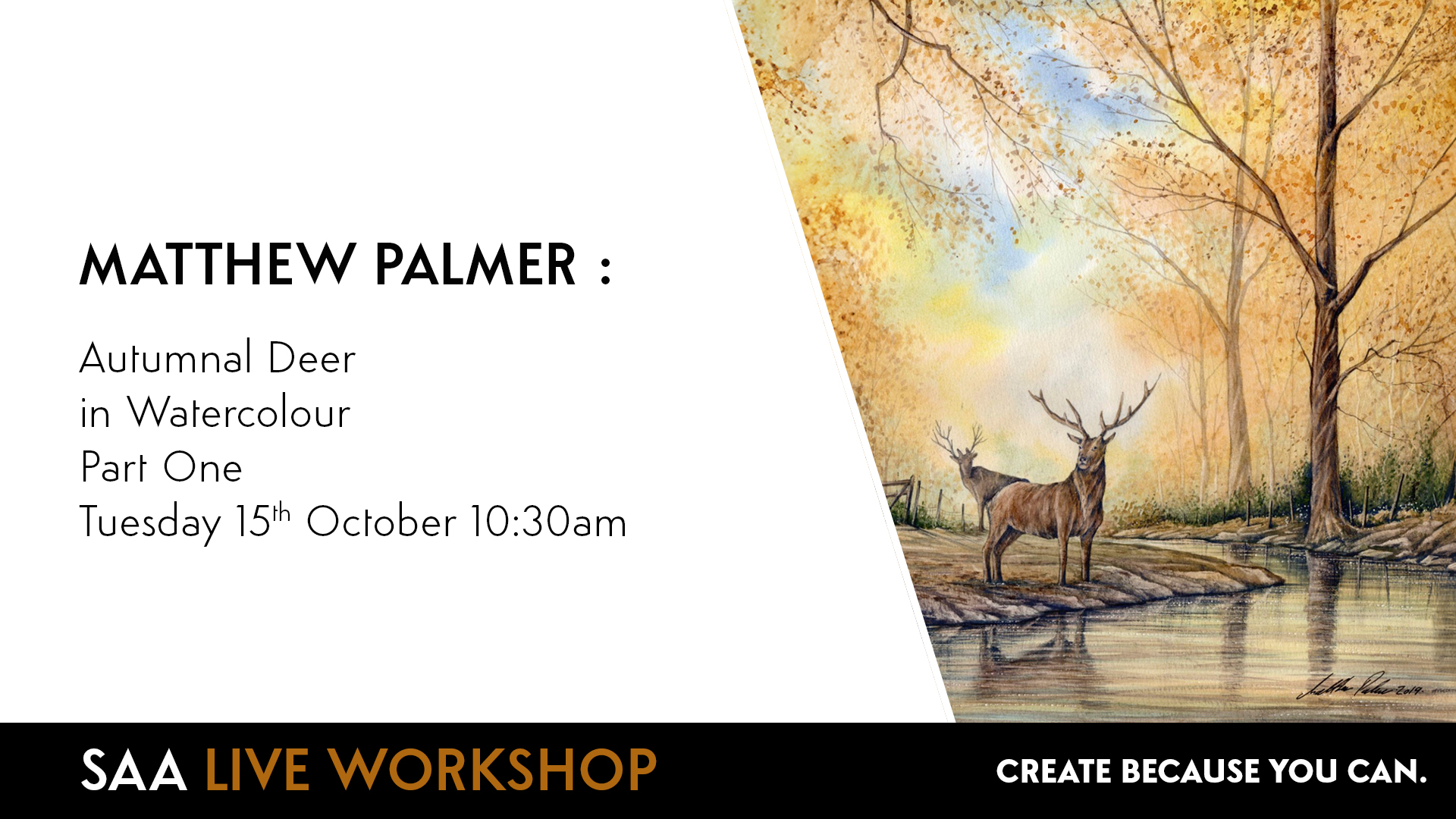 SAA Live – Matthew Palmer – Autumnal Deer in Watercolour
